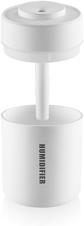 Portable Mini Humidifier, 180ml USB Small Humidifier for Bedroom, Car, Office Desk, Travel & Indoor Plants, 2 Mist Modes, Super Quiet (A-White)