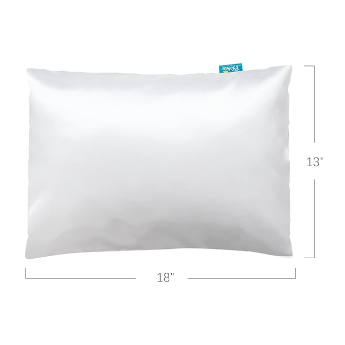 Satin 2 Pack Kids Toddler Pillowcase for Children Toddler Pillows 13"x 18" or 14"x19", Envelope Travel Toddler Pillow Cover Case, White