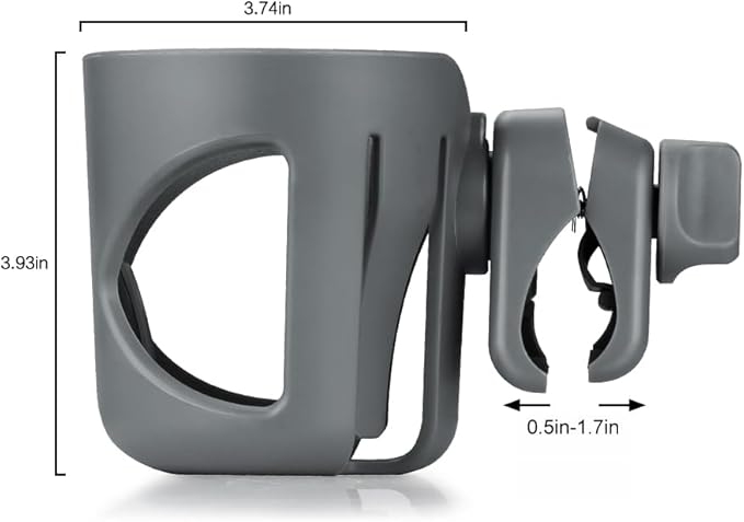Accmor Stroller Cup Holder, Universal Cup Holder for Walker Wheelchair Bike, 360° Rotatable Stroller Cup Holder Attachment Accessories for Walker, Wheelchair, Scooter