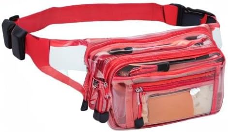 Clear Bag Stadium Approved Clear Fanny Pack for Women for Work,Multi-purpose Waist Bag for Travel & Sporting Event