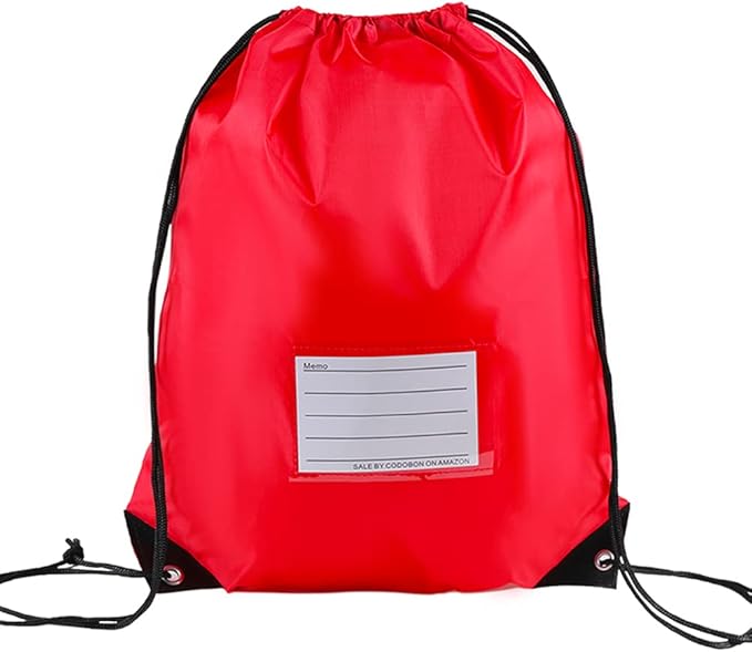 CODOBON 40 Pcs Drawstring Bags,Bulk Draw String Backpack, DIY Gym Sports Cinch Bag Sackpack for Women Men, Red