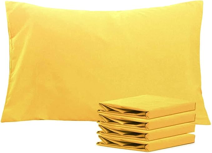 Travel Pillowcase 12x16 500 Thread Count Egyptian Cotton Set of 2 Toddler Pillowcase Zipper Closer 100% Egyptian Cotton (Toddler Travel 12x16 Zipper, Yellow)