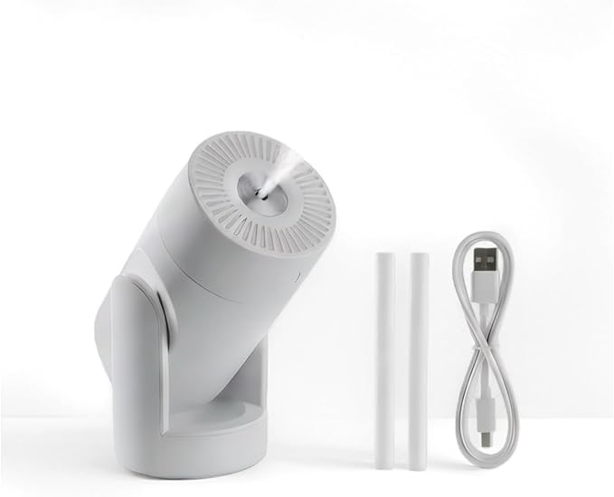 Portable Mini Humidifier, 2 Mist Modes, 220ml Cool Mist Rotation Humidifiers, USB Personal Desktop Humidifier for Bedroom, Office, Travel, Car, Colorful, Quiet Operation, White