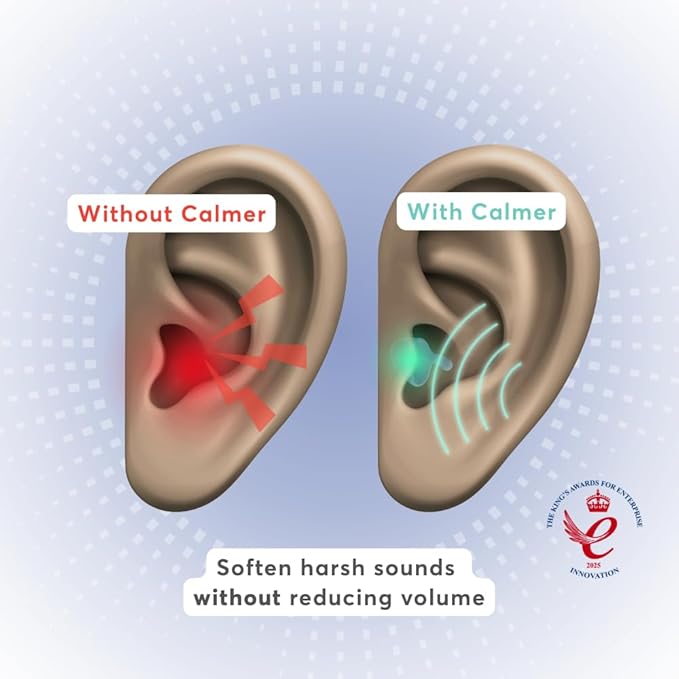 Flare Audio Calmer | Noise Reducing Ear Plugs Alternative | Silicone Reusable Ear Plugs for Noise Sensitivity, Focus and Travel | Ear Plugs for Noise Reduction (Standard, Soft Purple)