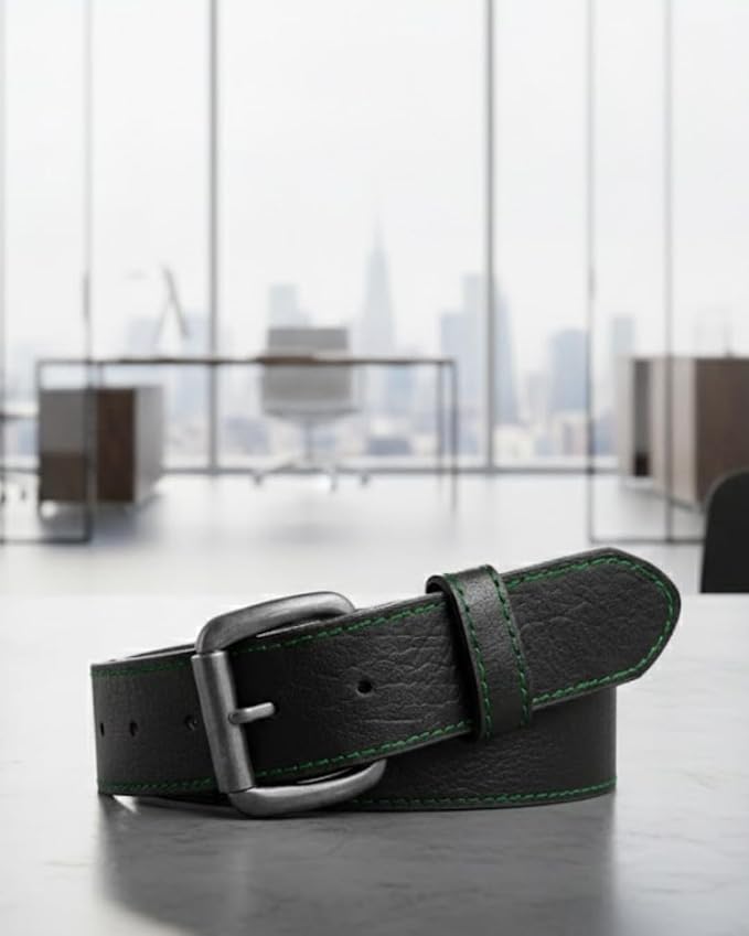 First Mfg Co - Mens Premium Leather Belt With Removable Buckle And Hidden Zipper Money Belt Daily Wear For Pants Perfect Fit
