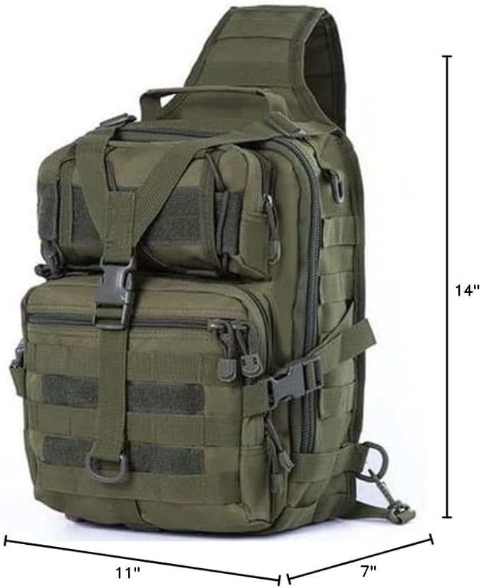 Tactical Sling Pack Big Crossbody Backpack Over Shoulder Bag Military for Men Hiking Outdoor Sport Gym