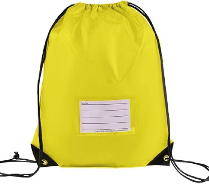 CODOBON 40 Pcs Drawstring Bags,Bulk Draw String Backpack, DIY Gym Sports Cinch Bag Sackpack for Women Men, Yellow