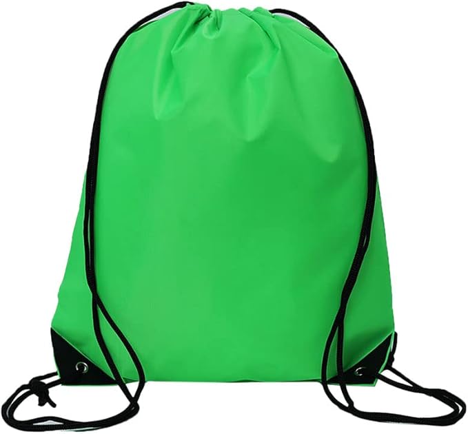 CODOBON 40 Pcs Drawstring Backpack Bulk Draw String Bags Cinch Polyester Bag for Gym Sport, Green