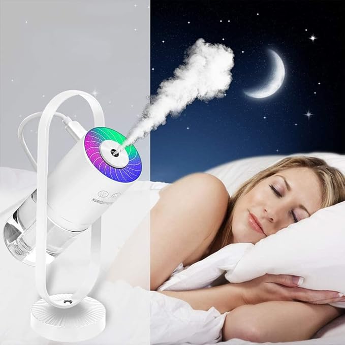 Cool Mist for Bedroom Home Car Plants Purifier Mini Humidifier, 360 Rotate Air Humidifier Aroma Diffuser with Night Light, Portable Small Cool Mist Humidifiers for Cars Travel - Pink