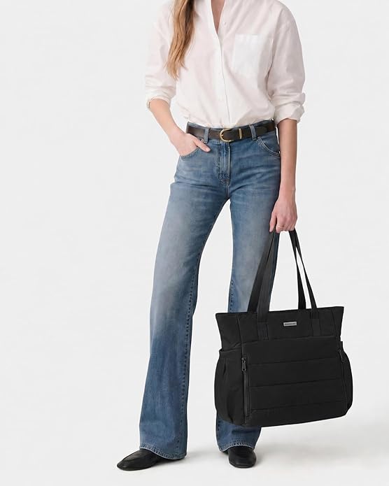 NISHEL Travel Puffy Tote Bag For Women, Ultra-Lightweight Large Tote Purse For Office Day And a Short Weekend Getaway
