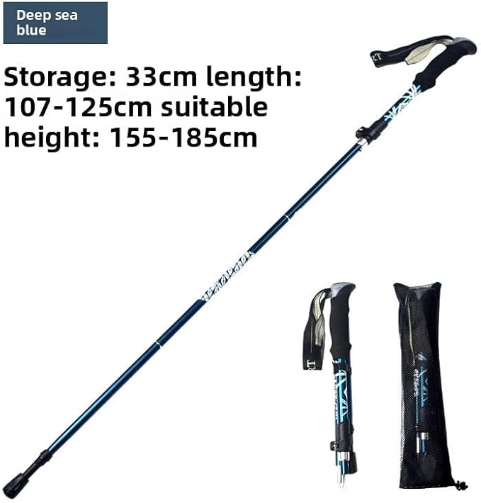 Collapsible Trekking Pole, 33-inch, Adjustable Hiking Staff with Ergonomic Handle