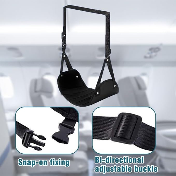 Travel Foot Rest Airplane Footrest Hammock Portable Leg Rest Ideal Travel Footrest for Long Trips Office Workers & Airplane Travelers to Relax Feet & Relieve Leg Fatigue