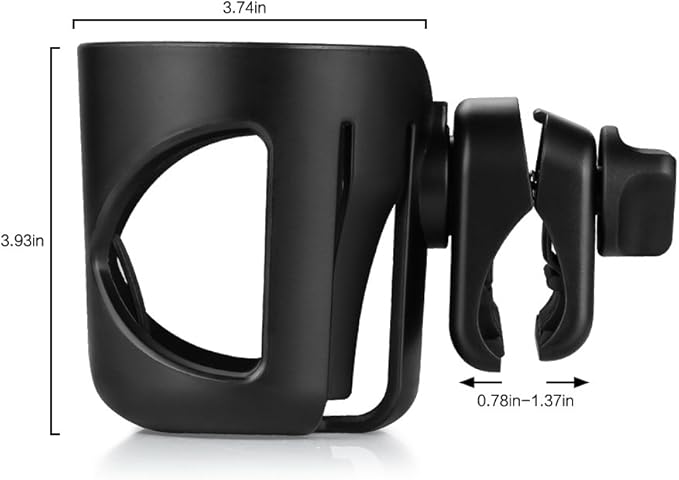 Accmor Stroller Cup Holder with Hook, Universal Cup Holder for Walker Wheelchair Bike, 360° Rotatable Stroller Cup Holder Attachment Accessories for Walker, Wheelchair, Scooter