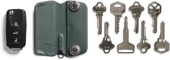 Bellroy Key Cover Plus – Third Edition (Leather Key Holder, Holds 4 – 8 Keys) - Everglade