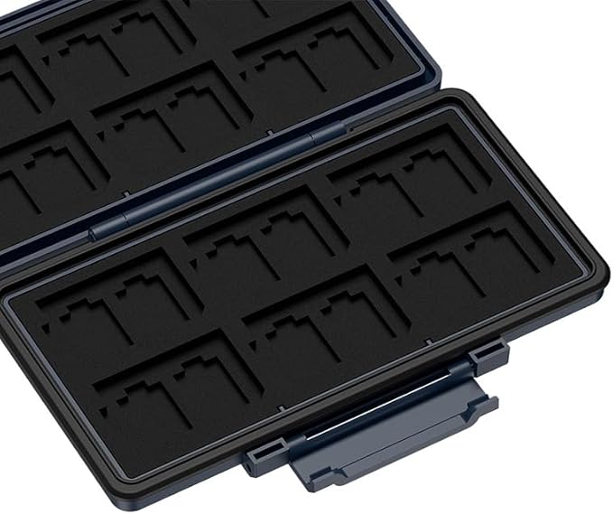 Blue 36 Slots Memory Card Case Water-Resistant Anti-Shock Memory Card Wallet for 24 Micro SD SDXC SDHC TF Cards and 12 SD SDXC SDHC Cards