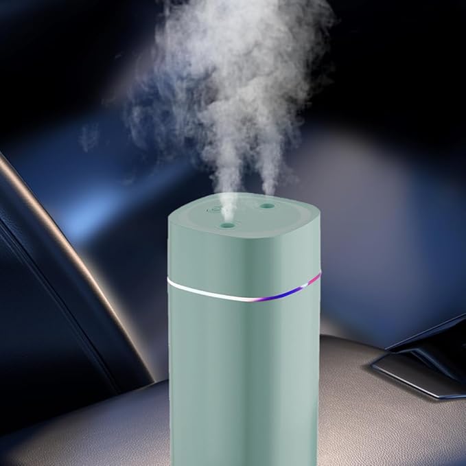 DONGKER Mini Humidifier,600ml Dual Channels USB Quiet Humidifier with Colorful Cycling Light Waterless Auto Shut-Off for Home Bedroom Office Indoor Travel