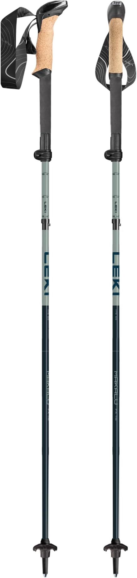 LEKI Makalu Cork FX TA Trekking Poles - Foldable Collapsible Aluminum Lightweight Walking Poles for Mountain Hiking