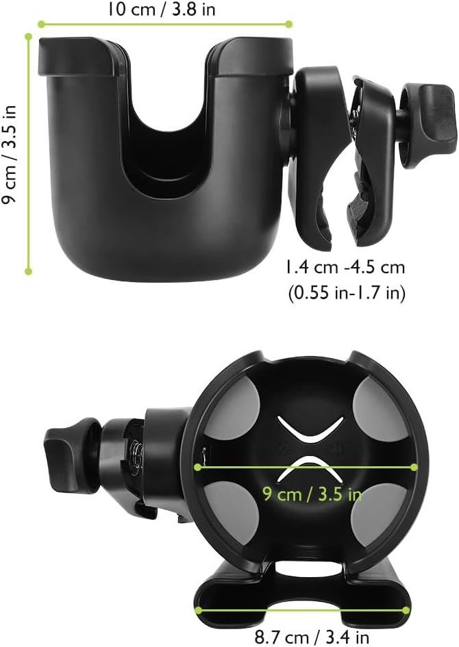 Accmor Stroller Cup Holder with Phone Holder, Bike Cup Holder, Universal Cup Holder for Uppababy Nuna Doona Strollers, 2-in-1 Cup Holder for Walker, Wheelchair, Scooter