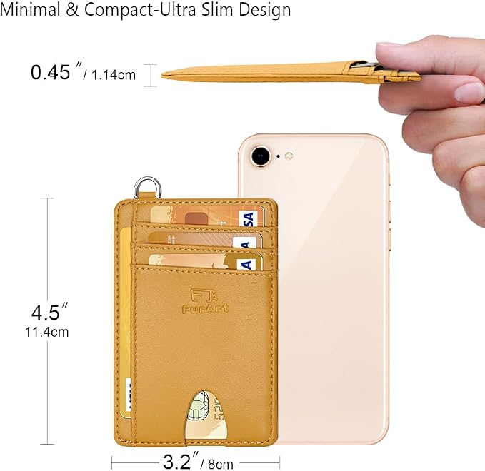 FurArt Slim Minimalist Wallet, Front Pocket Wallets, RFID Blocking, Credit Card Holder for Men