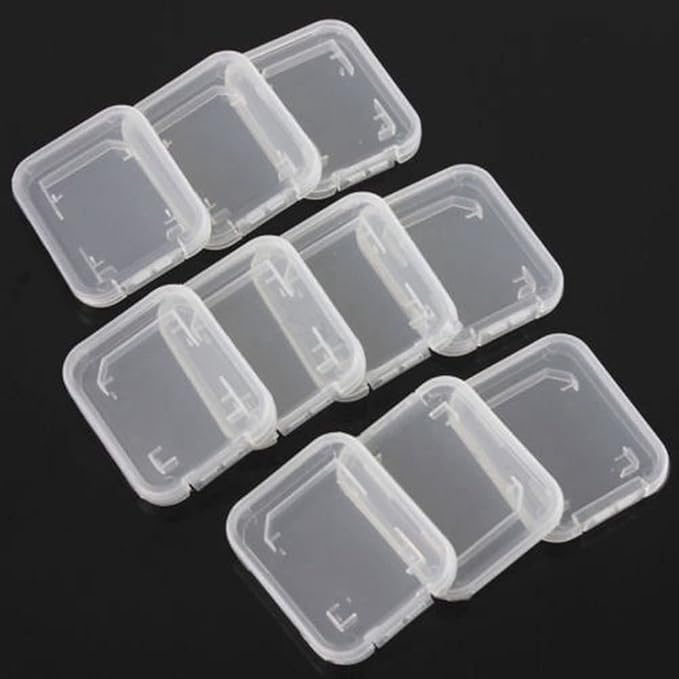 eTECH Collection Clear Plastic SD/SDHC/SDXC/Secure Digital Memory Card Case Holder Compatible for SanDisk/Kingston/Transcend/Samsung Memory Card (50 Pack)