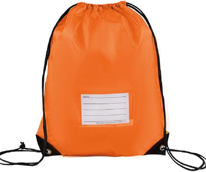 CODOBON 20 Pcs Drawstring Bags,Bulk Draw String Backpack, DIY Gym Sports Cinch Bag Sackpack for Women Men, Orange