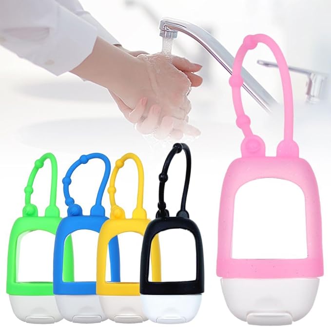 HomeSoGood 5PCS Portable Refillable Travel Bottles, Empty Container with Clip Silicone, 30ml Empty Squeeze Bottle Containers