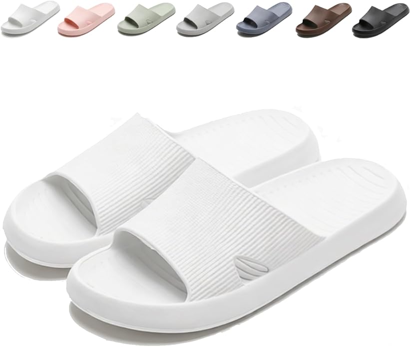 Anmerl Shower Shoes for Men and Women, Soft Lightweight Quick-Drying & Non-Slip House Slippers Slides for Bathroom, Pool, Beach, Indoor & Outdoor