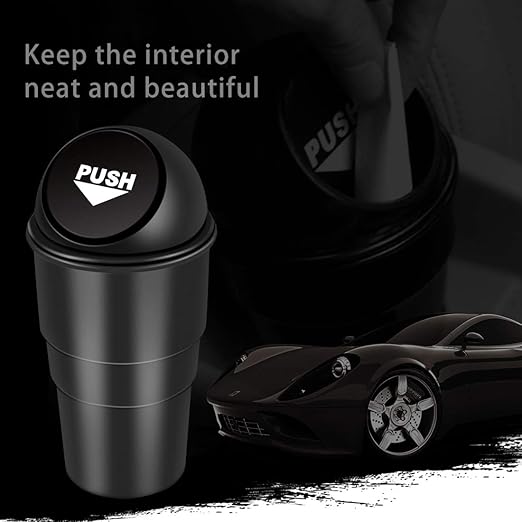 Cup Holder Trash Can, Leakproof Car Trash Can with Lid, Trash Bin for Car Accessories, Mini Garbage Bin Organizer for Automotive Office Home Kitchen, Applicable to Women and Men