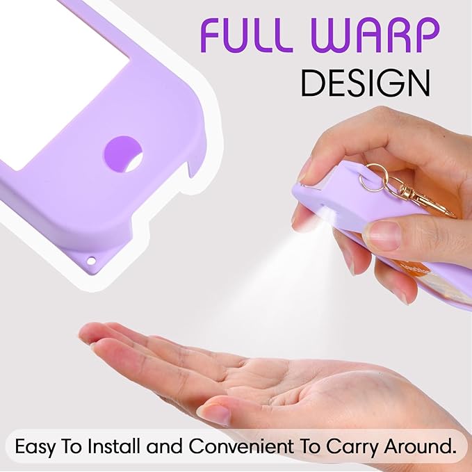 Silicone Case Compatible with Touchland Hand Sanitizer Spray, Protective Case for Spray 1FL. OZ (Pink, Purple(2PCS))
