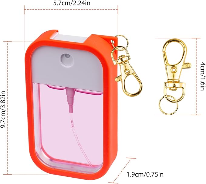 VANEST Silicone Case Compatible with Touchland Hand Sanitizer Spray, Protective Case with Keychain for Spray 1 fl oz