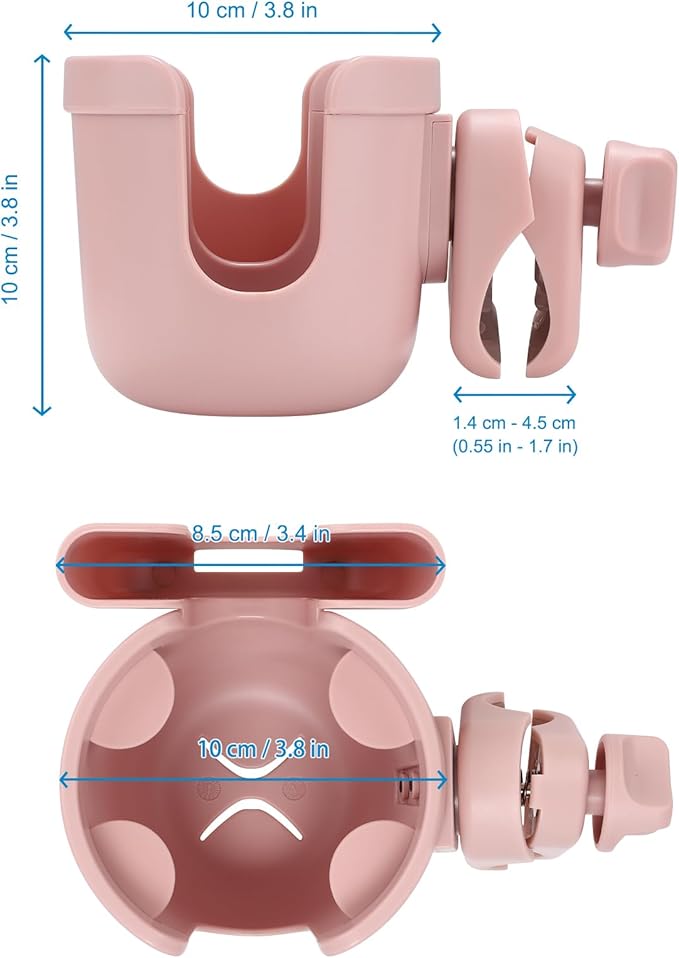 Accmor Stroller Cup Holder with Phone Holder, Bike Cup Holder, Universal Cup Holder for Uppababy Nuna Doona Strollers, 2-in-1 Cup Holder for Walker, Wheelchair, Scooter