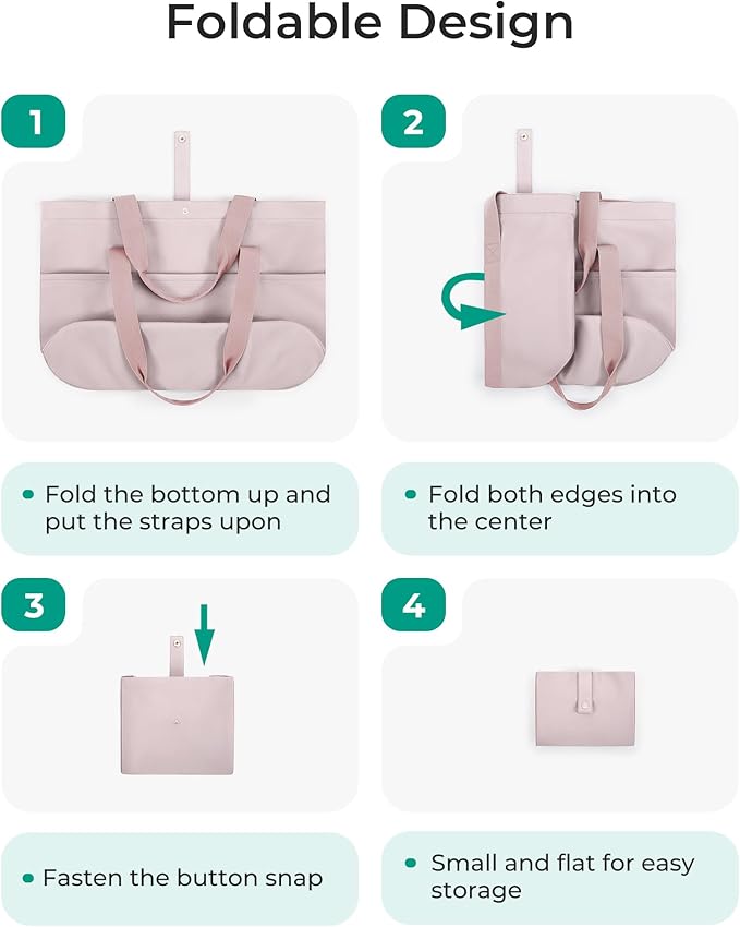 BAGSMART Tote Bag for Women, Foldable Tote Bag With Zipper Travel Shoulder Bag Handbag for Work