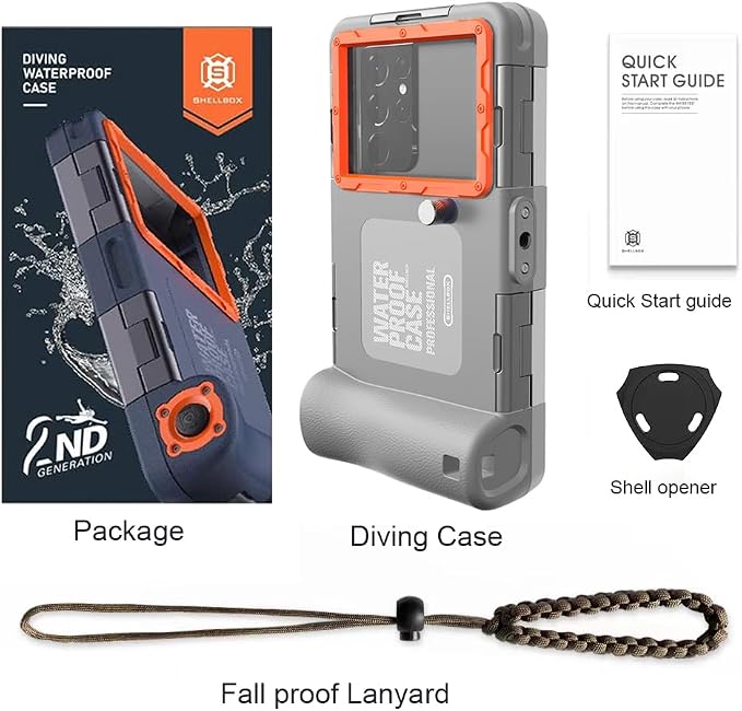2026 Underwater Snorkeling Diving Phone Case for Phone 17/16/15/14/13/12Pro Max/Galaxy S26/S25/S24/S23.(50ft/15m) Professional Scuba Dive Waterproof Case Underwater Photo Video(Gray)