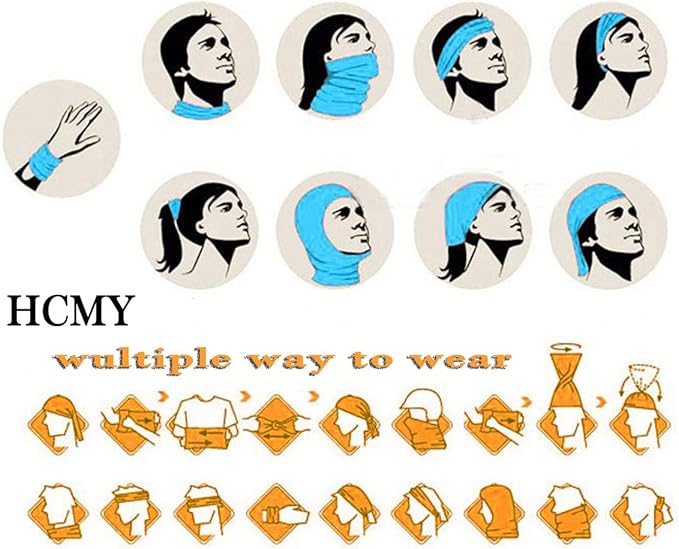 6 Pack Neck Gaiters Tube UV Face Mask Bandana Balaclava Shiesty Magic Scarf Headwear Headbands Wraps for women