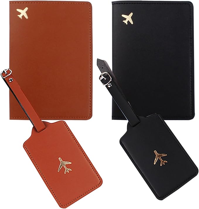 Passport Wallets Travel Holder Set,Honeymoon Gift, Slim Passport Case Covers and Organizer Slots Couple Travel Luggage Tags,just Married Couple Honeymoon Gift