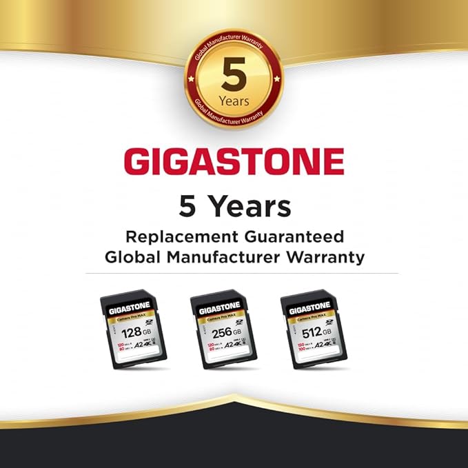 【5-Years Data Recovery】 GIGASTONE 128GB SD Card 2-Pack, 4K Camera Pro MAX, UHS-I A2 4K SDXC Memory Card High Speed 4K UHD Video Compatible with Kodak Digital Camera, with 2 Mini Cases