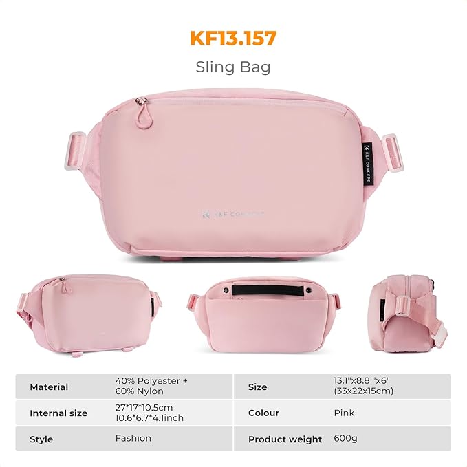 K&F CONCEPT Camera Sling Bag Crossbody Bag Waterproof Camera Shoulder Backpack DSLR/SLR/Mirrorless Camera Case