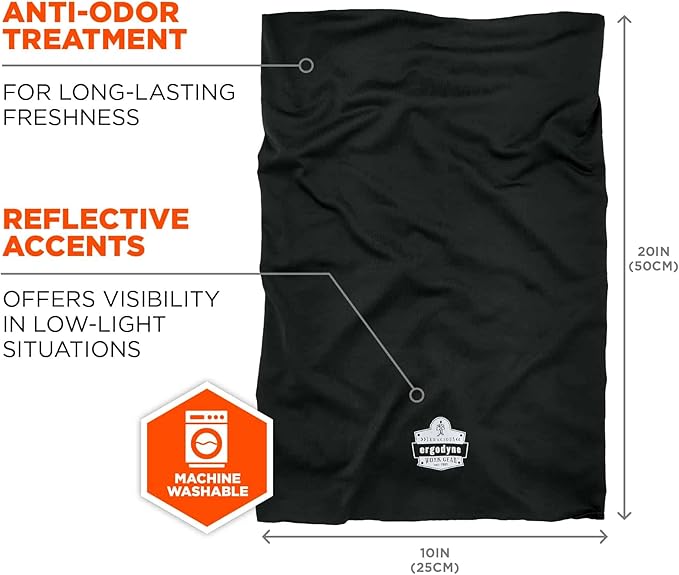 Ergodyne Chill-Its 6487 Cooling Neck Gaiter, Multiple Ways to Wear Headband or Face Mask