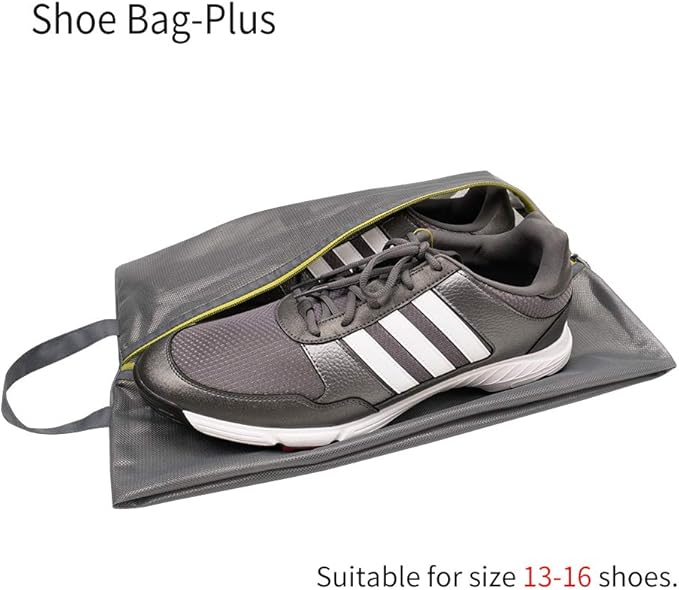 pack all Plus-Sized Shoe Bag for Travel, Water-Resistant Shoe Pouch for Gym, Odor-Resistant Soccer Cleats Bag for Sport (Grey, 1-Pack)