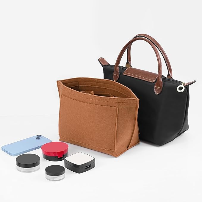 LOUKAYCCI Purse Organizer Insert for le pliage Le Pliage S Handbags Insert(EarthColo, Small)