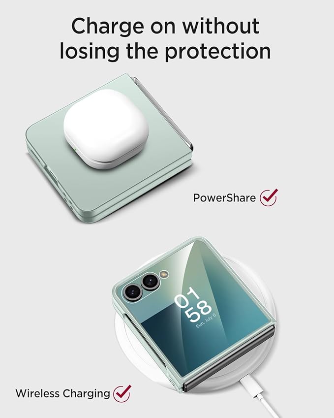 Miimall Slim for Samsung Galaxy Z Flip7 Case,Thinnest Shockproof Drop-Proof Anti-Scratches Nonslip Durable Full Body Rugged Grip Matte Cover,Galaxy Z Flip 7 Case with Screen Protector,Mint Green