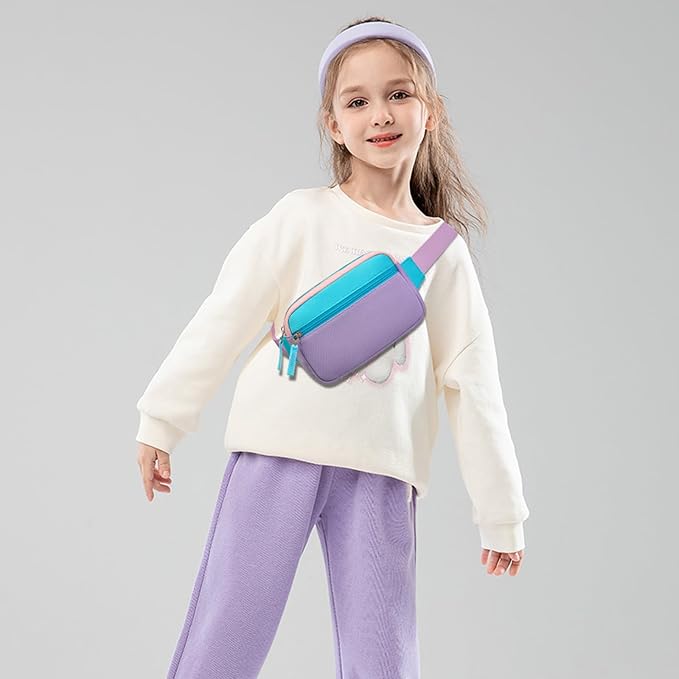 Fanny Pack Birthday Graduation Gifts for 7 8 9 10 11 12 13 Year Old Teen Girls Her Kids, Preppy Cute Trendy Stuff Colorblock Crossbody Bag Adjustable Belt Bags for Travel Essentials