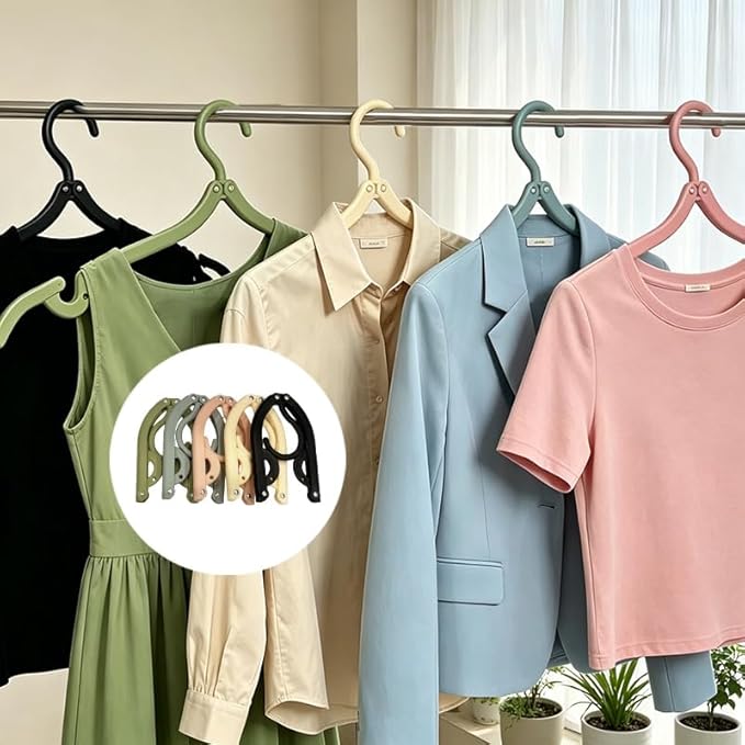 15 Pcs Foldable Plastic Hangers, Lightweight Portable Travel Essentials. Foldable for Space-Saving, Easy to Carry and Store. Great for Travel, Camping, Hotel and Daily Clothes Hanging.