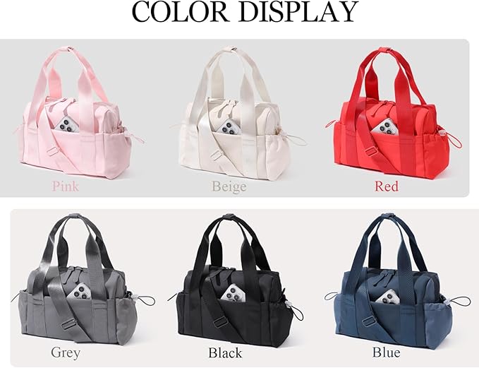 Bucosd Small Gym Bag for Women, Mini Crossbody Gym Duffle Bag with Wet Compartment, Carry on Gym Tote Bag for Workout Dance Sport Travel (Mini-Grey)