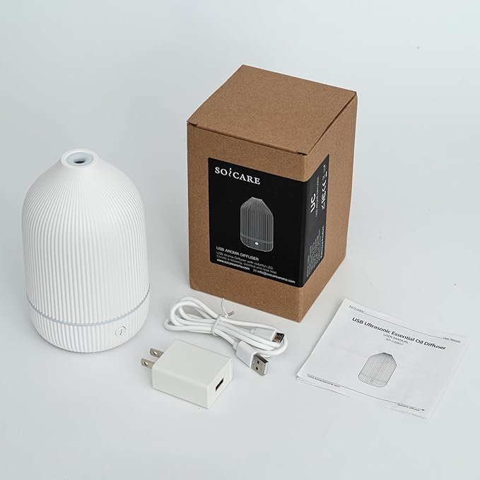 Diffuser,USB Plug-in Car Portable Aromatherapy Diffuser,Essential Oils for Diffusers with 7 Colors Lights 2 Switch Mode Waterless Auto Off for Car Home Office Room (USB Power)