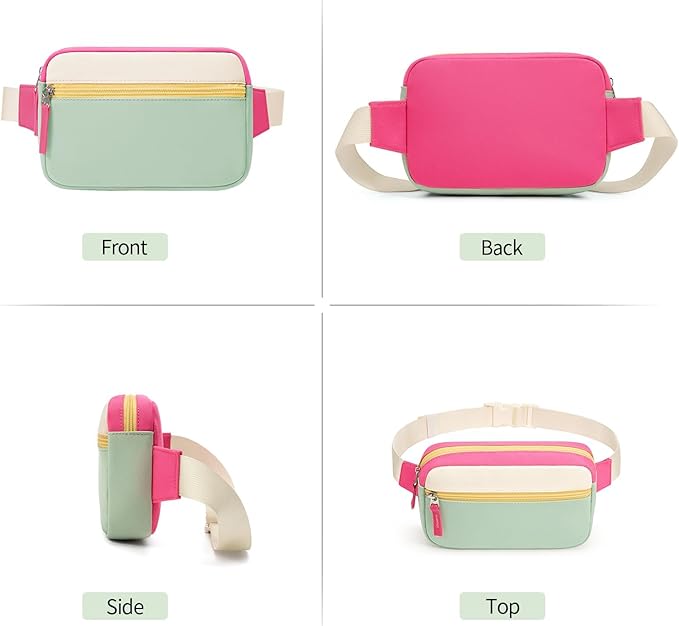 Fanny Pack Birthday Graduation Gifts for 7 8 9 10 11 12 13 Year Old Teen Girls Her Kids, Preppy Cute Trendy Stuff Colorblock Crossbody Bag Adjustable Belt Bags for Travel Essentials
