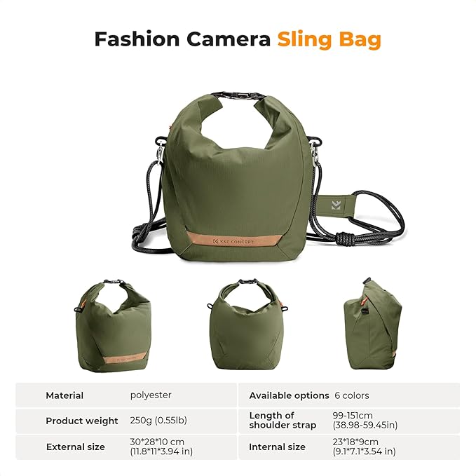 K&F CONCEPT Camera Sling Bag Small Camera Compact Case, Cute Soft Camera Pouch Handbag for Urban Street Photography
