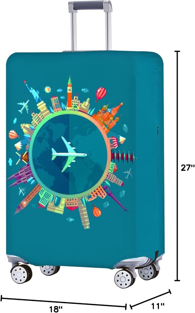 Travelkin Luggage Covers For Suitcase Tsa Approved,Suitcase Cover Protector Fit 18-32 Inch Luggage (Dreaming Blue-L)