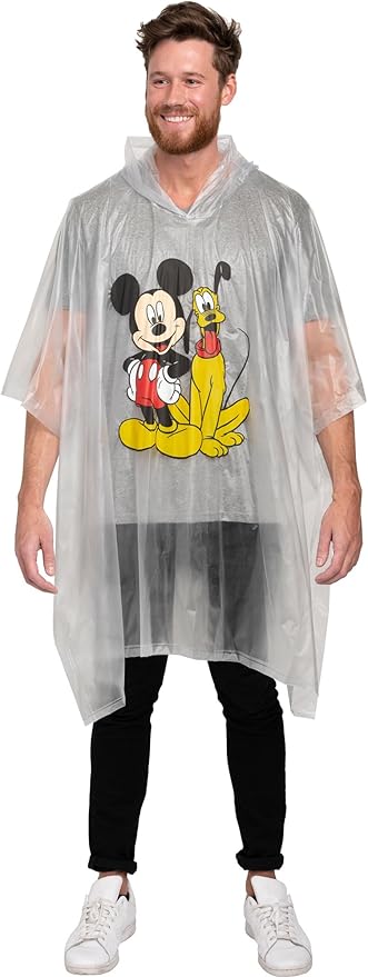 Disney Minnie Mouse Mickey Mouse Pluto Daisy Duck Rain Poncho Hoodie Unisex Adult