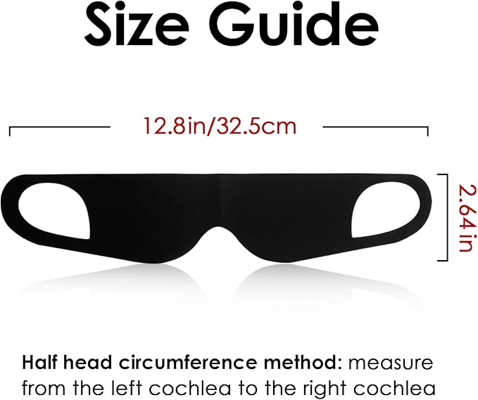 FRESHME Ear Hanging Sleep Mask - Side Sleeper Comfy Blindfold for Sleeping With Elastic Strap, Blockout Brown Eye Shade, Lightweight Breathable Cover for Nap, Travel, Yoga